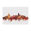 Trademark Fine Art Michael Tompsett 'Charlotte North Carolina Skyline Red' Canvas Art, 12x19 MT01901-C1219GG